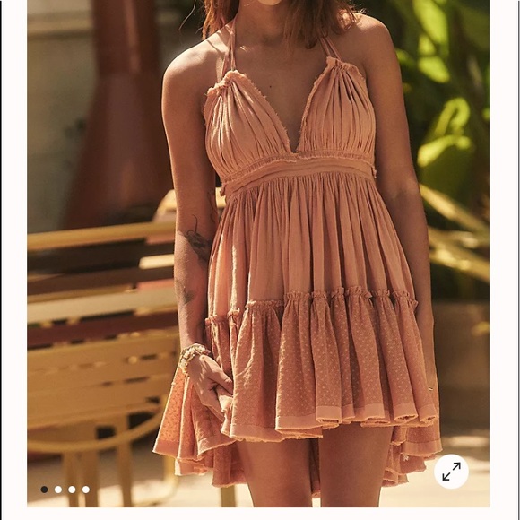 Free People 100 Degree Mini Dress in Peached Copper Size Large - Picture 4 of 5